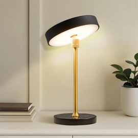 Funion Cordless Table Lamp, Marble Base Wireless Led Lamp, Rechargeable Portable Table Lamp, Battery Operated Lamp, Touch Dimmable Table Light(Black)