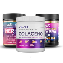 Bpn Pro Combo Anti Edad | Pack Colágeno Hidrolizado + Resveratrol + Her Secret | Suplemento Para Acompañar Piel, Cabello Y Uñas, Bienestar Femenino, Antioxidantes, Rutina De Belleza Integral