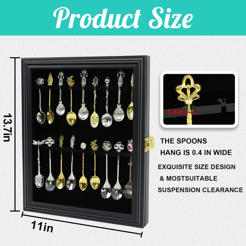 COMSREV 18 Souvenir Tea Spoon Display Case Wall Mount Lockable