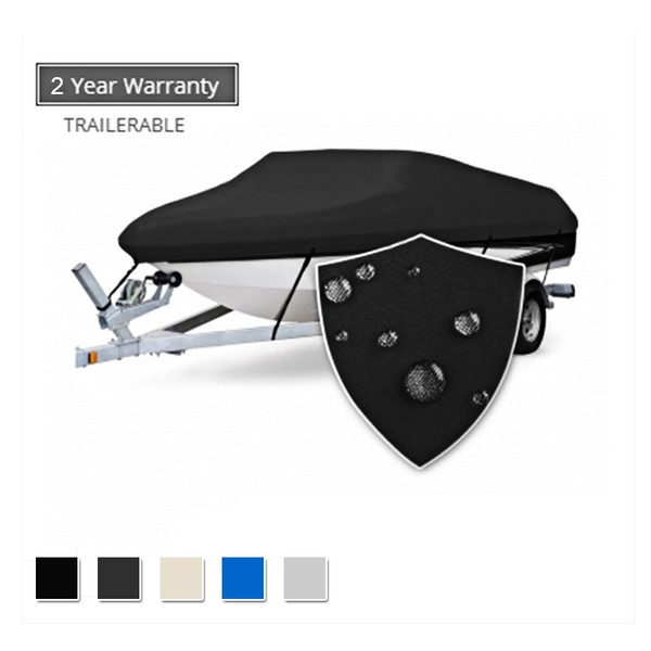 Seamander Trailerable Runabout Boat Cover Fit V-Hull Tri-Hull Fishing Ski