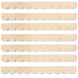 SENONAPO 42 Pack 15.75 Inch Unfinished Wooden Scalloped Moulding Trim with Decorative Edge, Unfinished Scalloped Wood Molding DIY Moulding Trim for Home Wall Decor