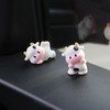 6 Pcs Mini Cows Car Accessories, Cow Print Dashboard Decorations