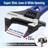 WORKPRO 4" Thin Jaws Stubby Wide Opening Adjustable Wrench w/2mm