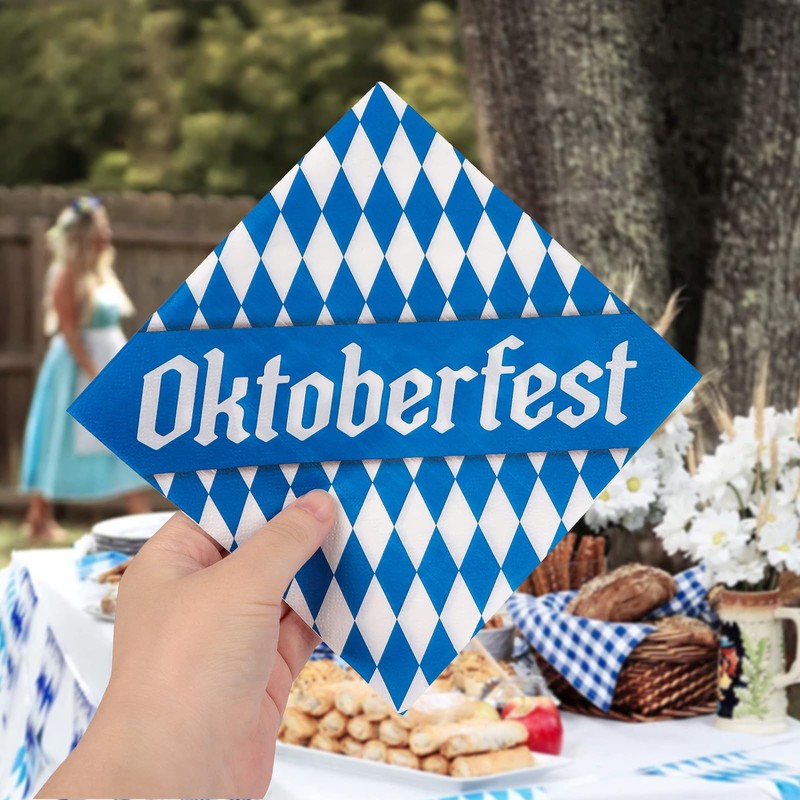 MEJOSER Pack of 40 Oktoberfest Decorative Napkins 33 x 33