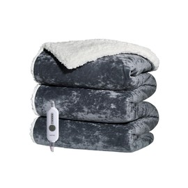 GarveeHome Heated Electric Throw Blanket, Velvet Soft Cozy Heating Blankets Throw with 4 Heat Levels & 4H Auto Off, Machine Washable, Over-Heat Protection, ETL Certified, 50" x 60" Grey