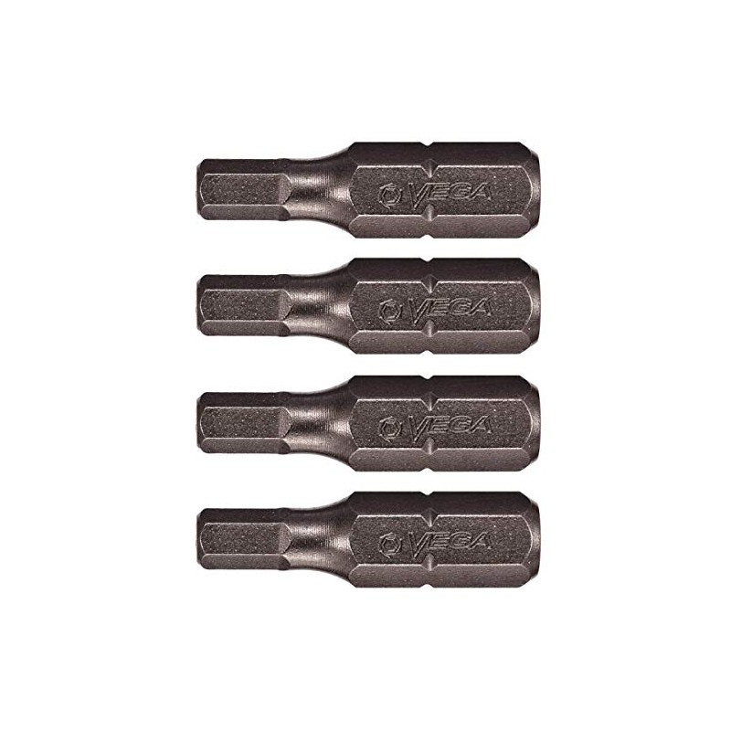VEGA 1/8" HEX Tamper Proof 1 Inch Security Bits. Professional