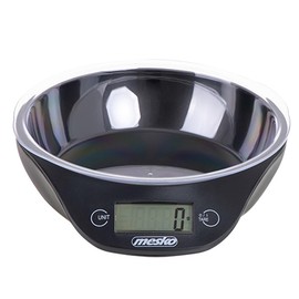 Mesko MS3164 Küchenwaage Digital mit Schüssel 0,7 L, Maximalgewicht 5 Kg/ 11 Lb, Großem LCD-Display, Digitalwaage, Hohe Präzision auf bis zu 1g, Tara-Funktion, Abstellautomatik, Schwarz