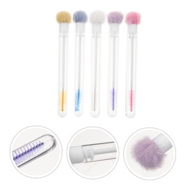 Mikinona 5pcs Eyelash Brush Set with Mascara Wands Eyebrow Spoolie Natural Lash Brow Makeup Tool Portable Travel Makeup Brushes for Women