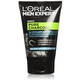 Men Expert Gel Exfoliante Anti-Puntos Negros Pure Charcoal con Carbón Purificante, 100ml