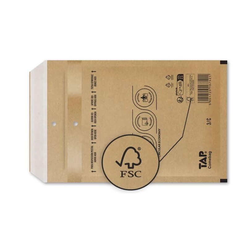 Global Pack Brown Bubble Envelopes Bubble Mailers 3/C 170 x