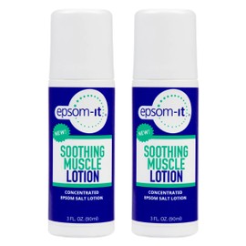 EPSOM-IT Soothing Muscle Lotion - Roll On Epsom Salt Lotion with Arnica for Muscle Stiffness, Leg, Knees and Feet Discomfort, Topical Magnesium Cream, 3oz, 2-Pack