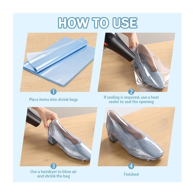 SNOMEL 50 Pieces 13.7" x 17.7" Heat Shrink Wrap Bags,