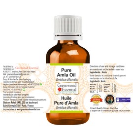 Greenwood Essential Pure Amla Oil (Emblica officinalis) Therapeutic Grade for Hair, Skin and Aromatherapy (Pack of Three) 100ml x 3 (10oz)