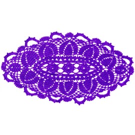 SUNONE11HKA 21 Inch Length Oval Lace Crochet Flowers Doilies Tablecloth Placemat Washable Kitchen Vase Doily (Purple, 1)
