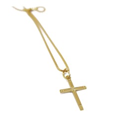 Gift Set Pendant Cross Diamond-Coated 8 Carat Gold with Chain, Gold, Diamond