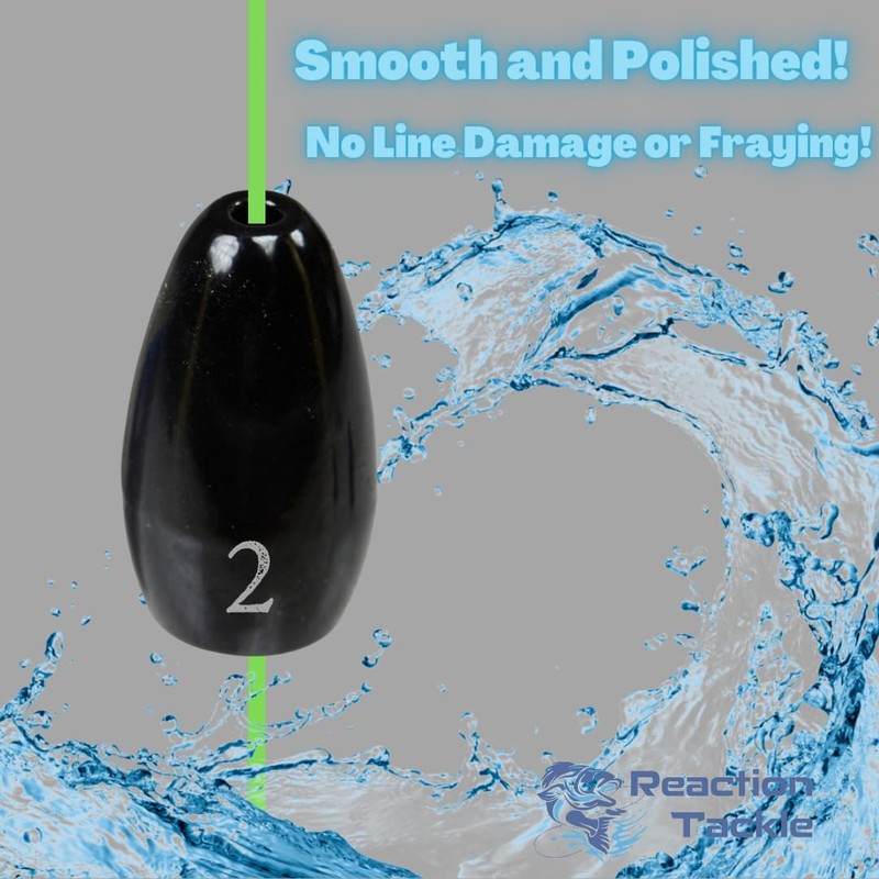 Reaction Tackle Tungsten Flipping Weights Sinkers - 3/8 Black