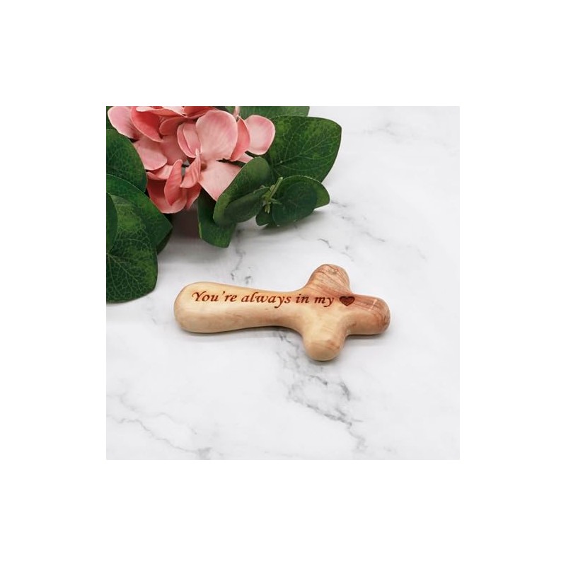 Olive Wood Comfort cross | Hand-held palm praying cross |
