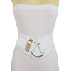 Women Fashion Elastic Belt Waist Hip Gold Hook Buckle Plus