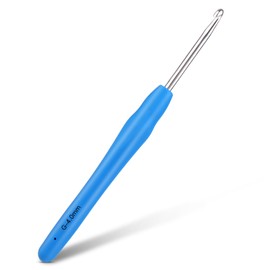 Doxiru Crochet Hooks 4 mm Colourful Knitting Crochet, High-Quality Aluminium Ergonomic Knitting Needle with Soft Grip for Yarn Crafts, Suitable for Beginners to Learn Hand Knitted Sweaters