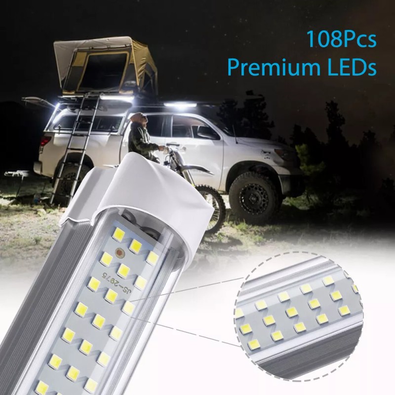MICTUNING 4Pcs LED Tube Light Car Interior Light Bar Tube