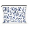 Golden Retriever Dog French Toile De Jouy Makeup Bag -