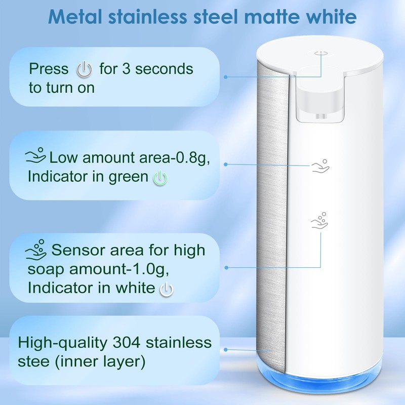 LAOPAO Soap Dispenser Automatic Stainless Steel Foam Soap Dispenser Set
