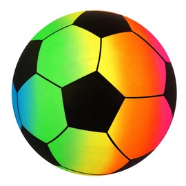 eMKay® Pack of 1 PVC Neon Rainbow Football for Kids – 20cm Rainbow Football, Uninflated – Garden, Beach, Pool Play – Party Bag Filler