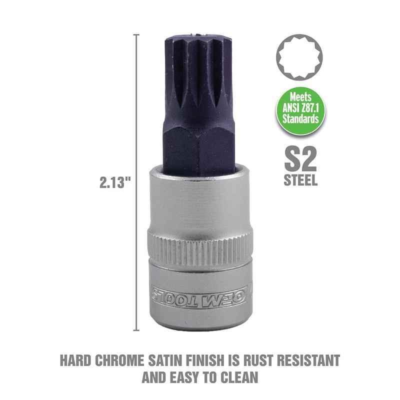 OEMTOOLS 23906 Triple Square Bit Set, Spline Socket Set 10