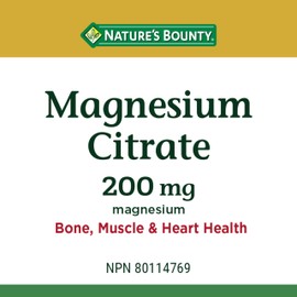 Nature's Bounty Magnesium Citrate 200 mg, 75 Tablets