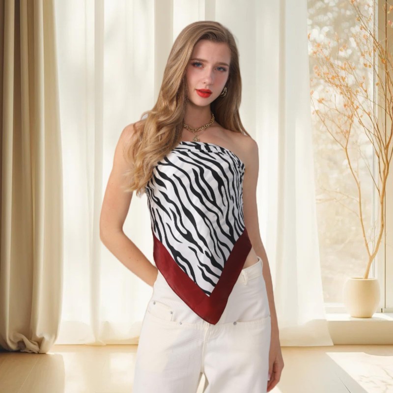 cxzymcln 100% Pure Mulberry Silk Scarf 35 "Square Lightweight Headscarf