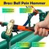 WEDO 2PCS Brass Ball Peen Hammer Set,3/4lb+1lb,Fiberglass Handle,Die-Forged,Corrosion Resistant,DIN Standard