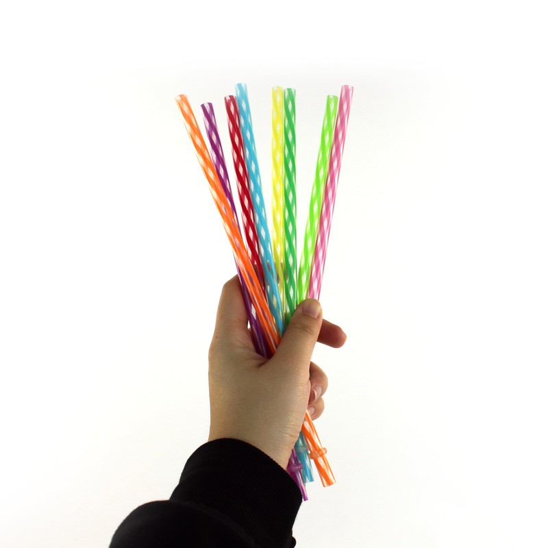 Hogg Reusable Straws - Rainbow (24 Pack), Plastic Straws Reusable,