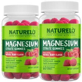 NATURELO Magnesium Citrate Gummies - for Calm & Relaxation Support, Natural Berry Magnesium Gummies, 120 Vegetarian Gummies (Pack of 2)