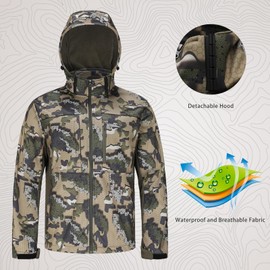UIIHUNT Hunting Clothes for Men with Fleece Lining: Safety Strap Compatible Water Resistant Silent Hunting Jacket and Pants