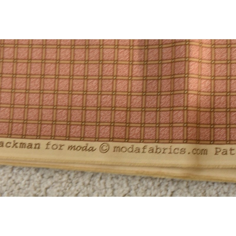 Moda Fabrics By 1/2 Yd, Rust & Gold Checked Cotton,