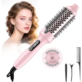 Cepillo Secador de Cabello, 4EN 1 Cepillo Giratorio Secador de Cabello，Con 10 Temperaturas Ajustables，Con Generador de Lones y Revestimiento Cerámico, Cepillo Alisador, Rizador, Volumen y Brillo