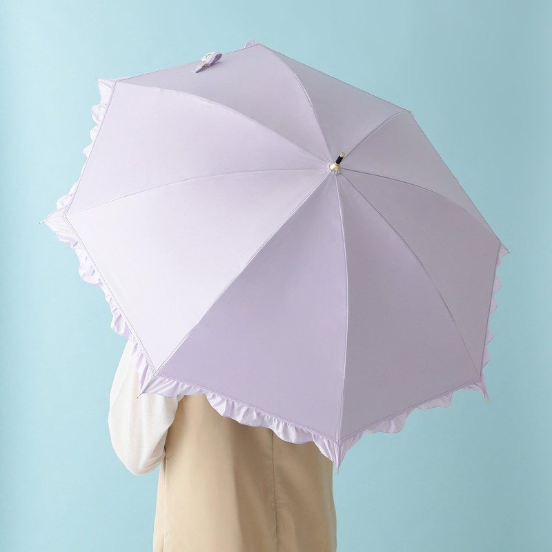 Francfranc Franc Blackout Classic Ruffle Long Umbrella, 19.7 inches (50
