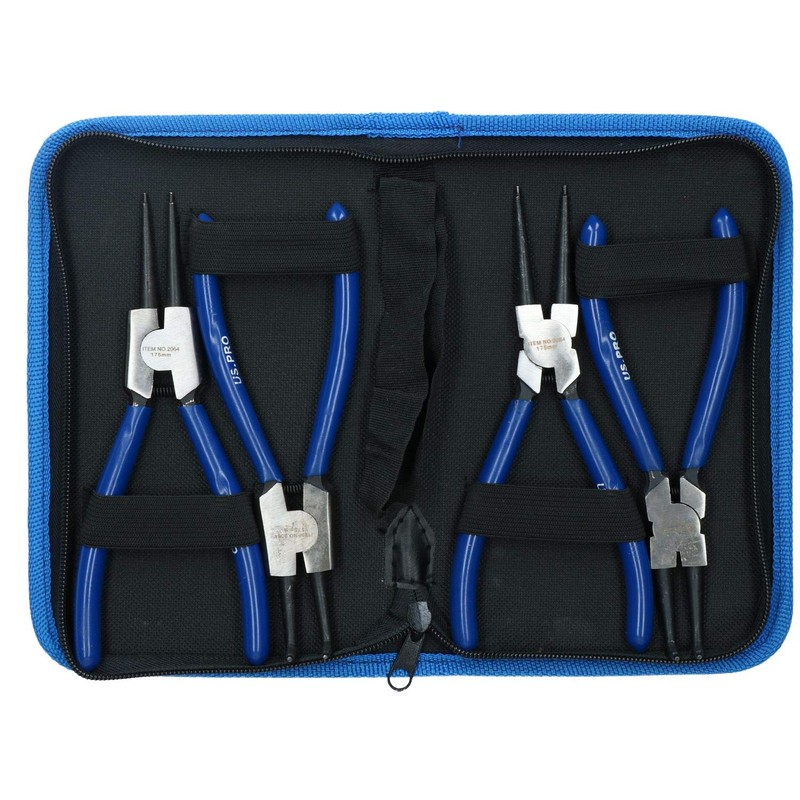 4pc professional 7" circlip plier/pliers set in a carry case
