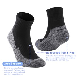 Begrily Mens Cotton Athletic Ankle Socks - 6/8 Pack Thick Cushion Low Cut Sock Comfortable for Running Sport Casual Work