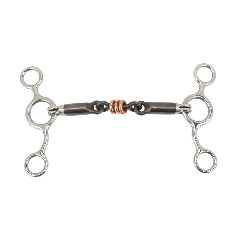 Horse Gag Ring Snaffle Stainless Steel Brass 145mm Mouthpiece Horse