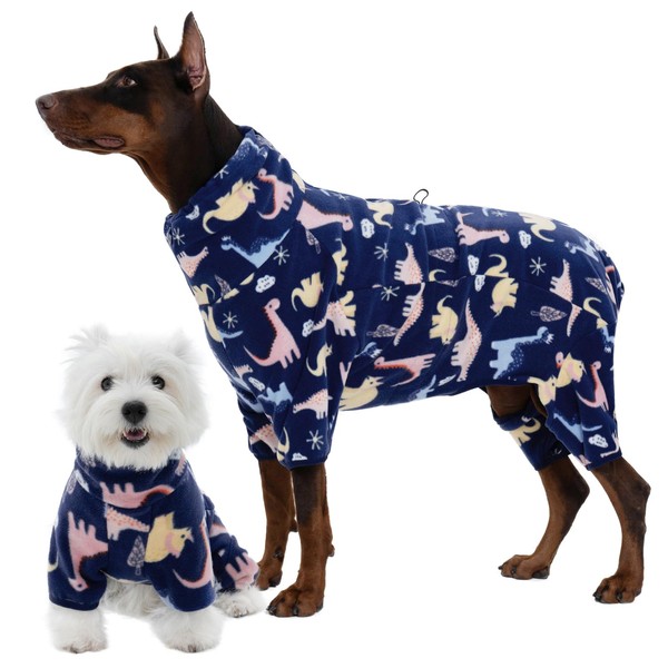 ROZKITCH Large Dog Pajamas Soft Fleece Pullover Pajamas, Pet Windproof