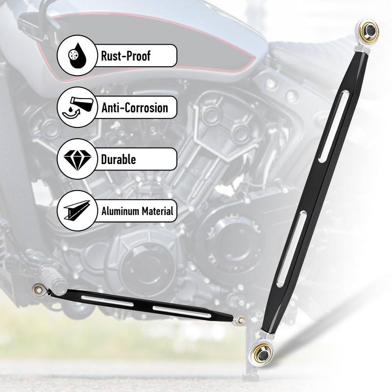 Motofunder Black Shift Linkage Shifter for Indian Scouts, Hussar Bobber,