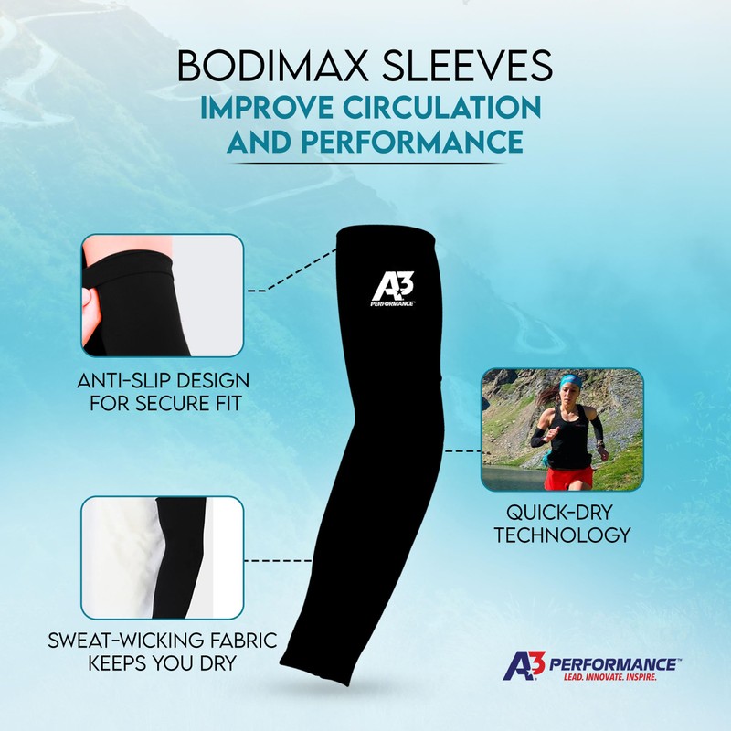 A3 Performance BODIMAX - Mangas de compresión para brazos, natación