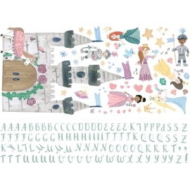 RoomMates Princess Castle Wall Decals – 143 Repositionable Stickers for Kids’ Rooms