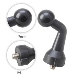 Bcious Universals 17mm Ball Elbow Adapter with 1/4 Male Screw for Smartphone Tablet Car Mount Photography Bracket Accessory
