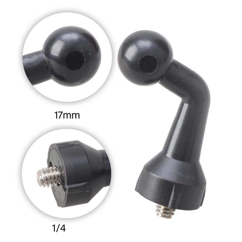 Bcious Universals 17mm Ball Elbow Adapter with 1/4 Male Screw