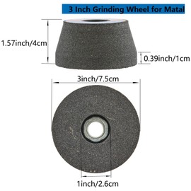 HONGUIS 3 Inch Aluminum Oxide Grinding Stone Wheel for Metal,200 Grit Flaring Cup Grinding Wheel for Rust Removing Deburring Polishing with 5/8"-11 Threaded Arbor(200 Grit)
