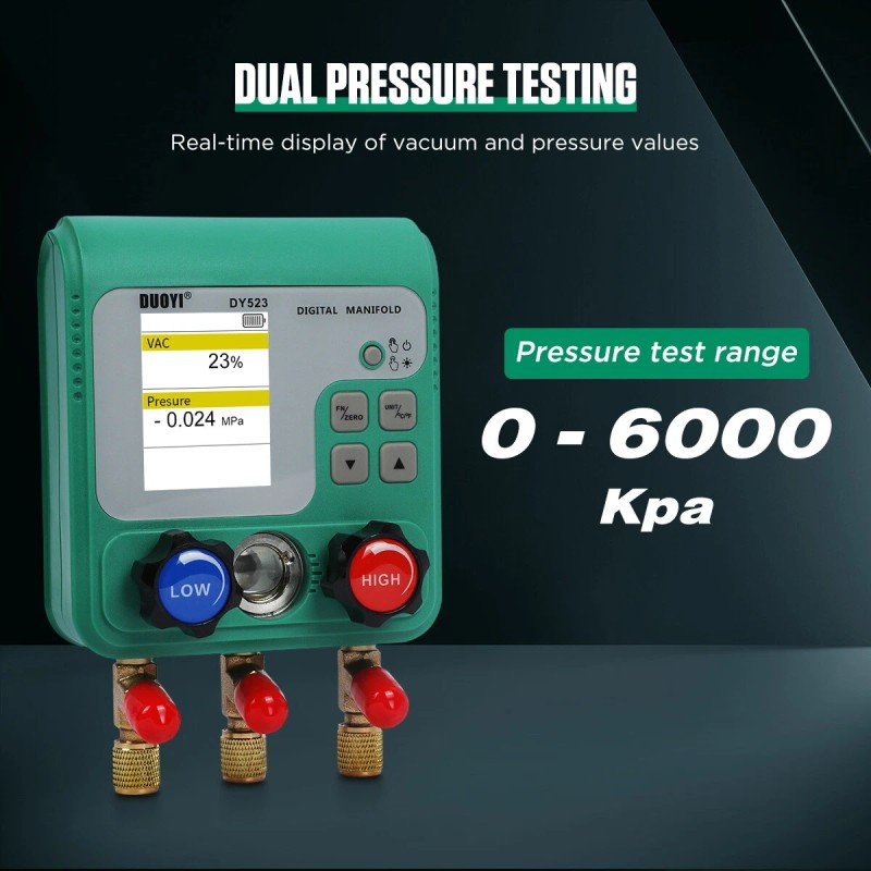 DUOYI Refrigeration Digital Manifold Gauge HVAC 92 Refrigerant Pressure Vacuum