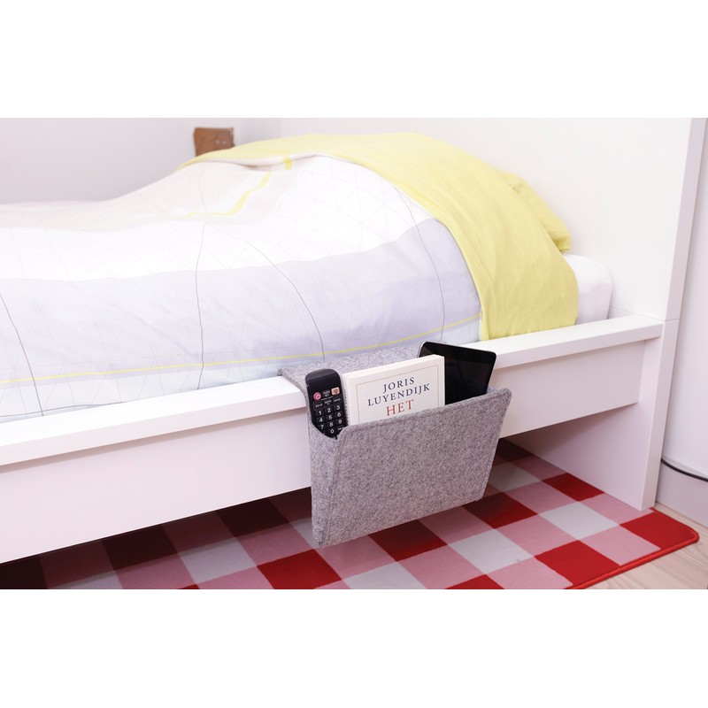 Kikkerland Tasca Da Letto Tote Bag, Fabric, Gray, 22x 28.2X