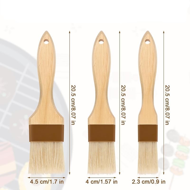 Pastry Brushes Natural Bristle Basting Brushes Kitchen Oil Brushes Baking